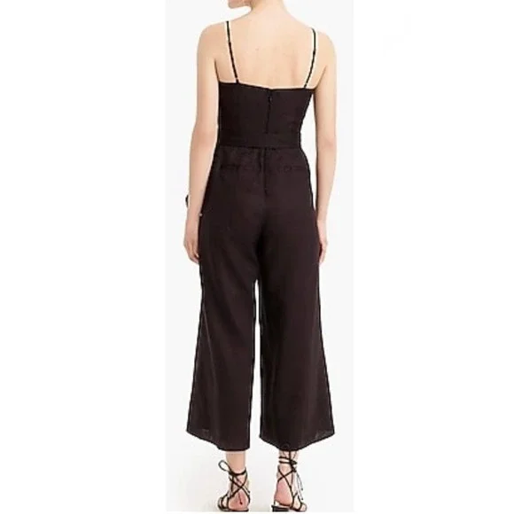 J.Crew Wide Leg Linen Jumpsuit Brown Size 4 - Picture 4 of 10